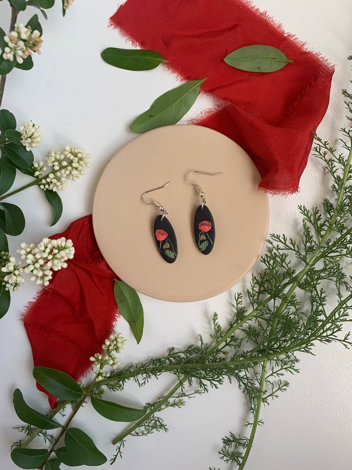 Earrings - poppy slim