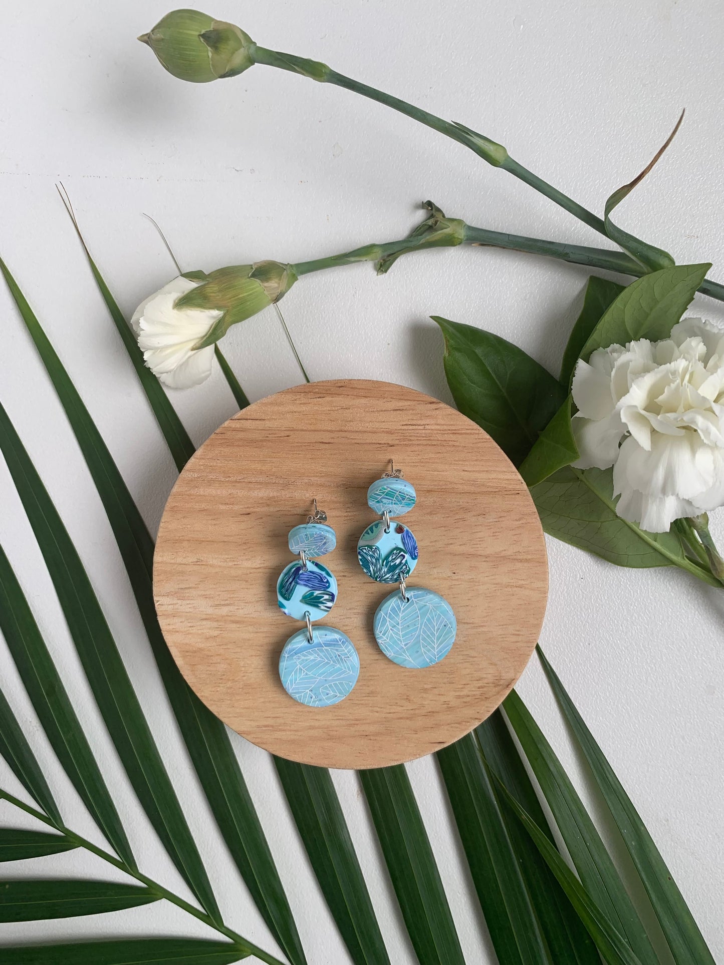 Earrings - peacock triple drop