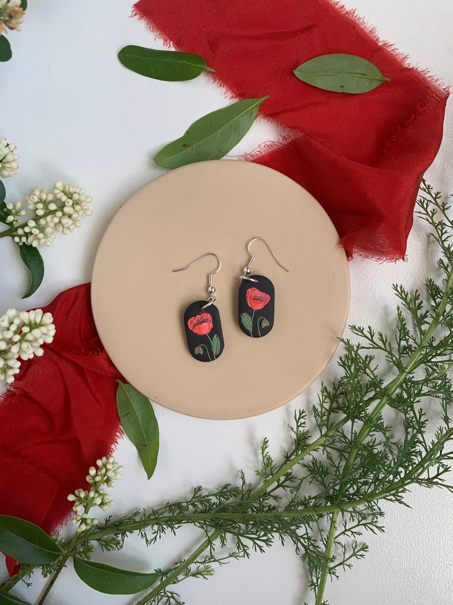 Earrings - poppy pill