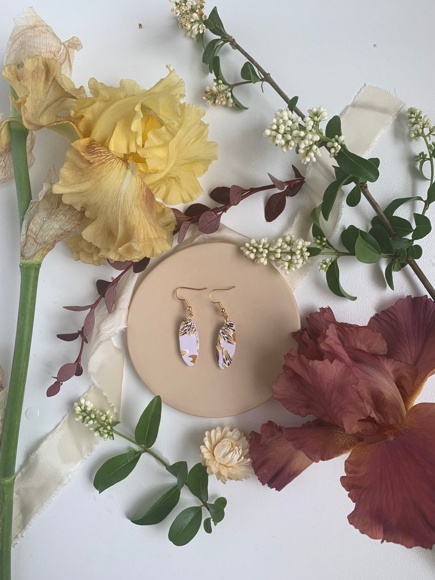 Earrings - mustard slender