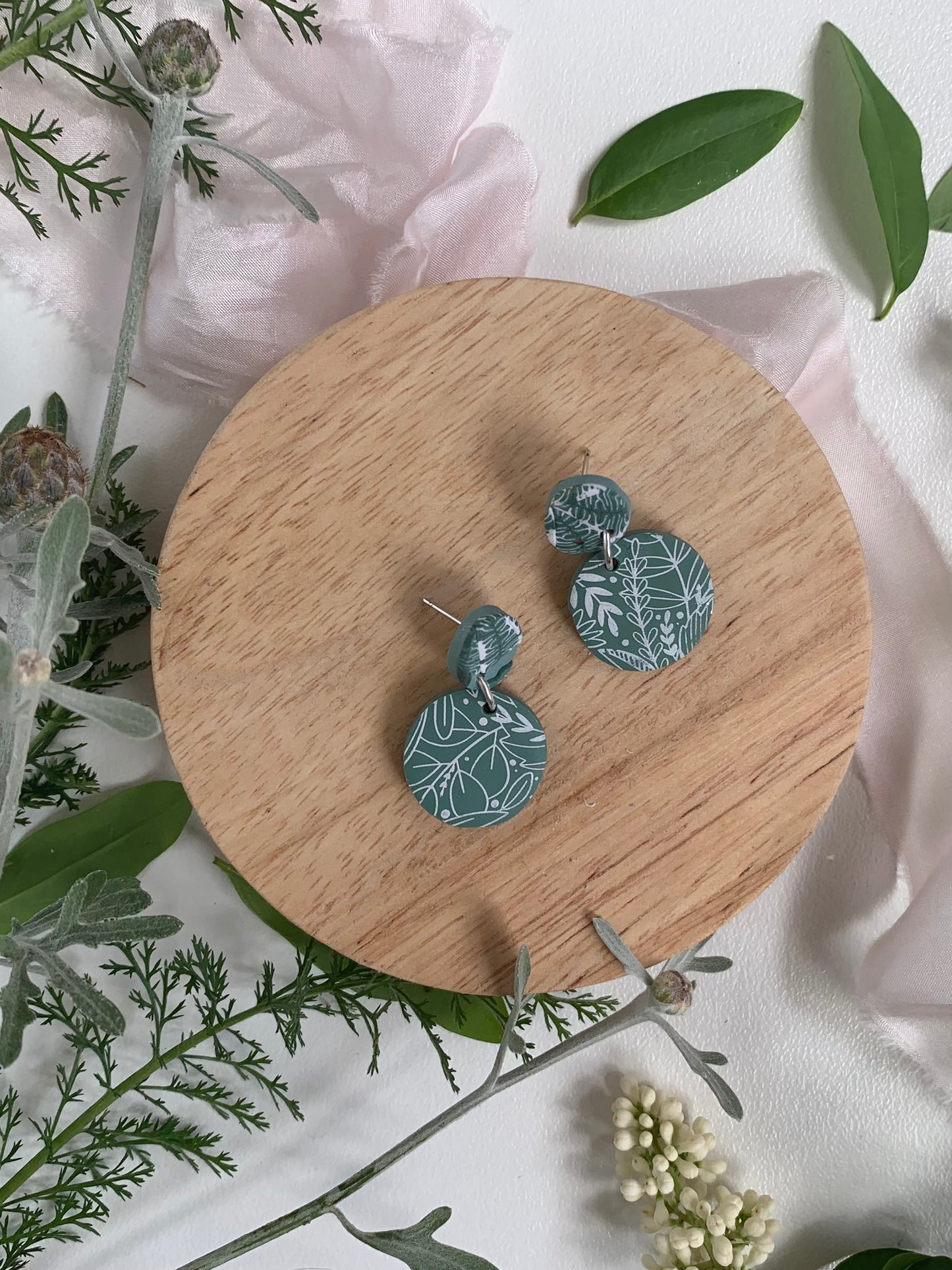 Earrings - forest stud top