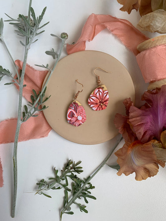 Earrings - flower shield